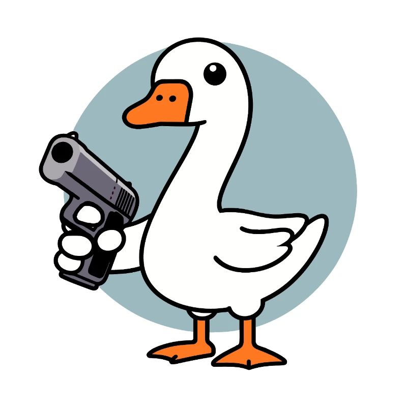 White Goose Duck Duck Gun Attack Danger