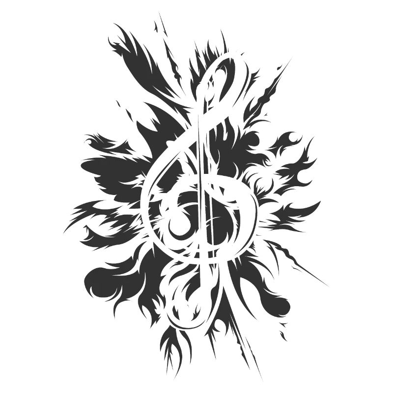 Icône d’art symbole d’explosion de musique de clef