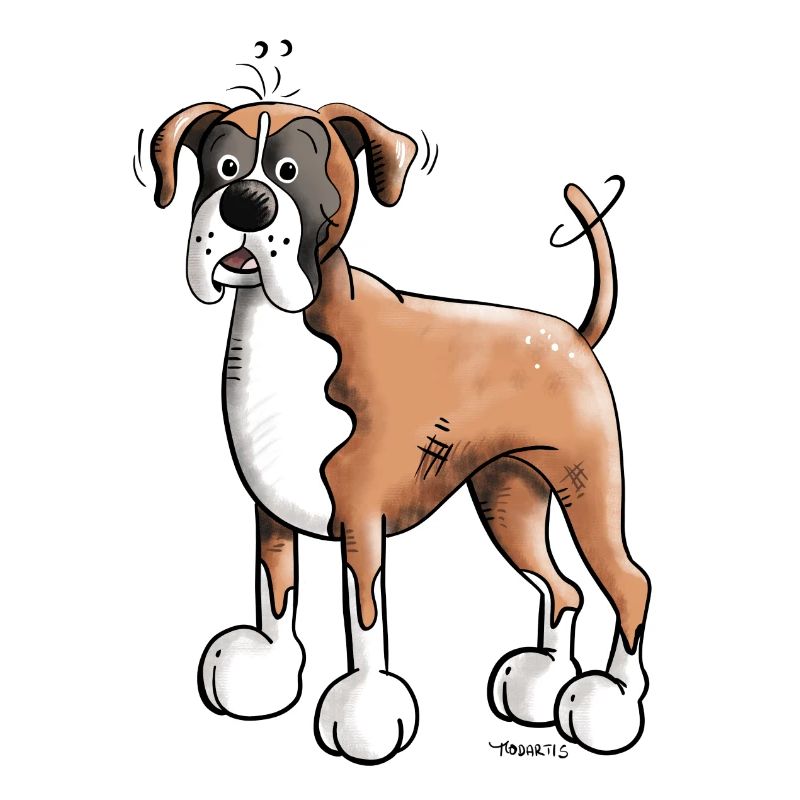Lustiger Deutscher Boxer