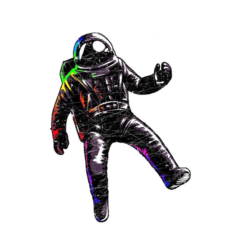 Astronaut floats in space