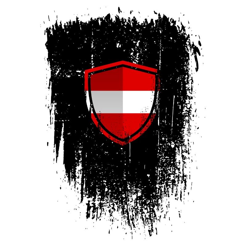 Austrian Flag Shield Grunge