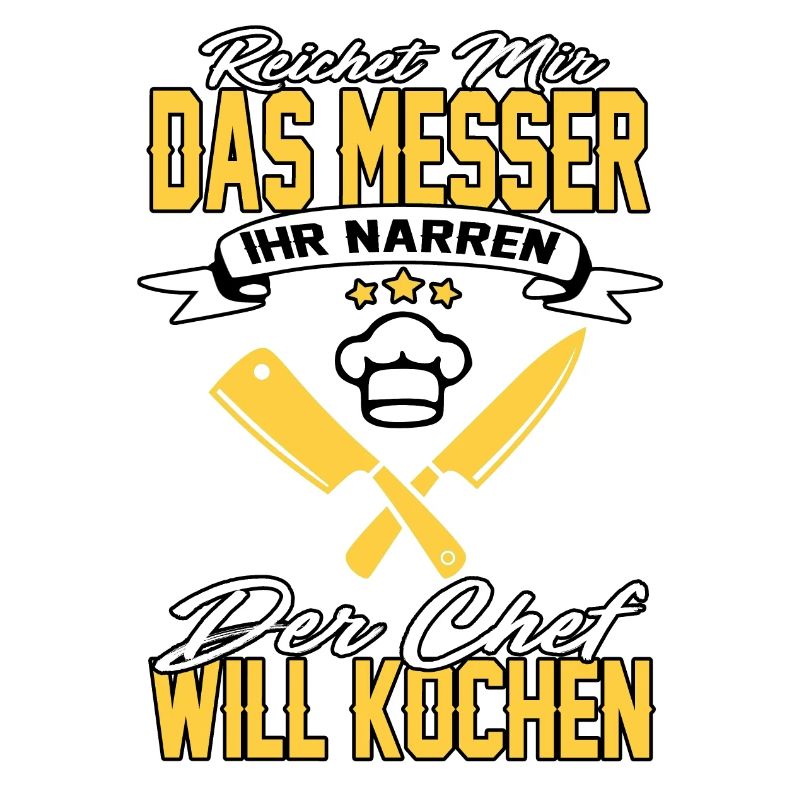 koch kochen herren spruch lustig aufklkeber messer