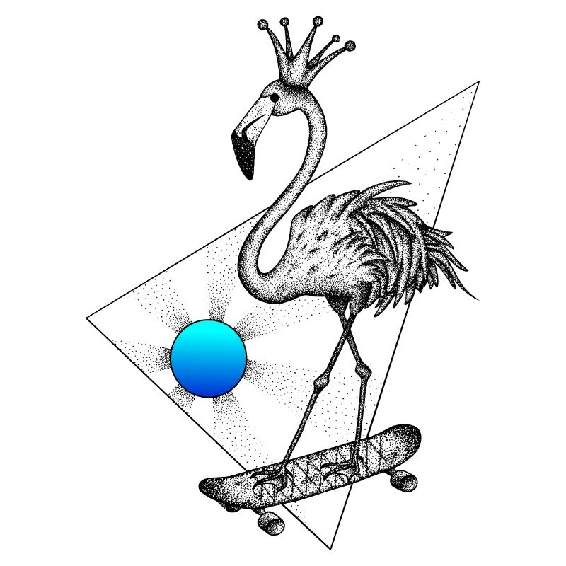 Flamingo Blue Skate Fresh Moderne SVENPAINT