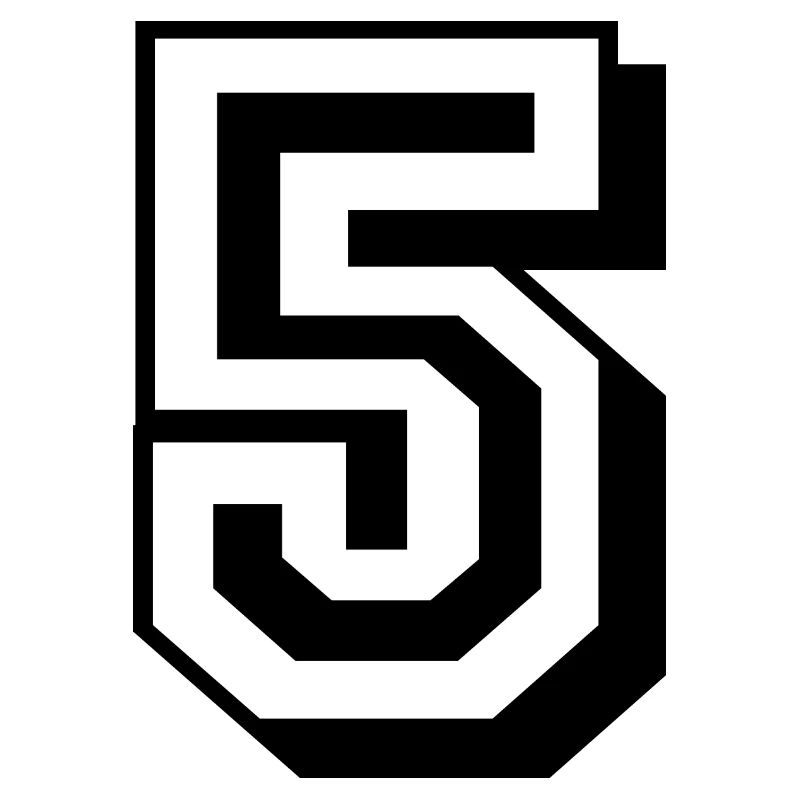5 five number birthday black