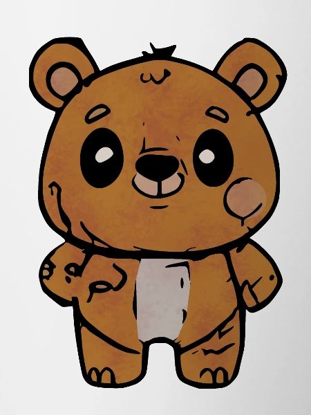 Cartoon Bear With Friendly Expression