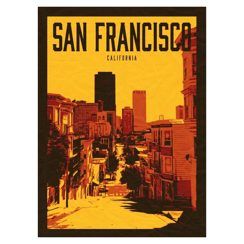 Horizon de San Francisco teinté de soleil