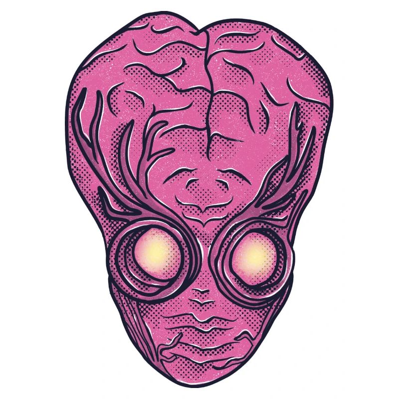 Visage d’Alien Rose Pop Art
