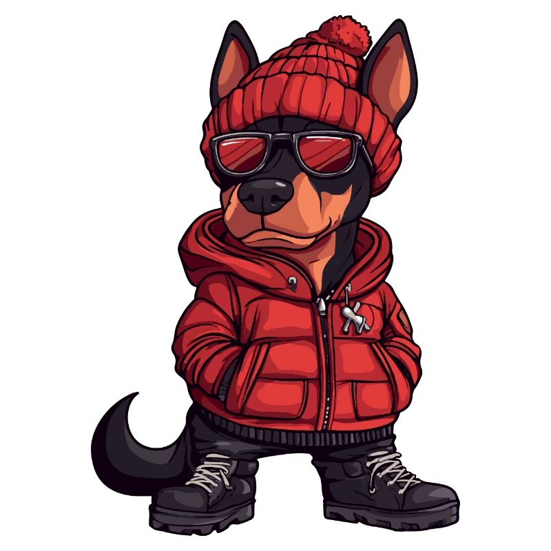 Doberman Dog Winter