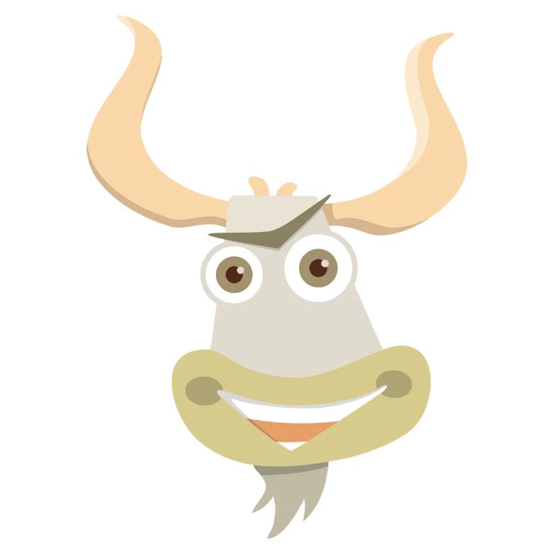 Fröhliche Illustration eines Yakkopfes