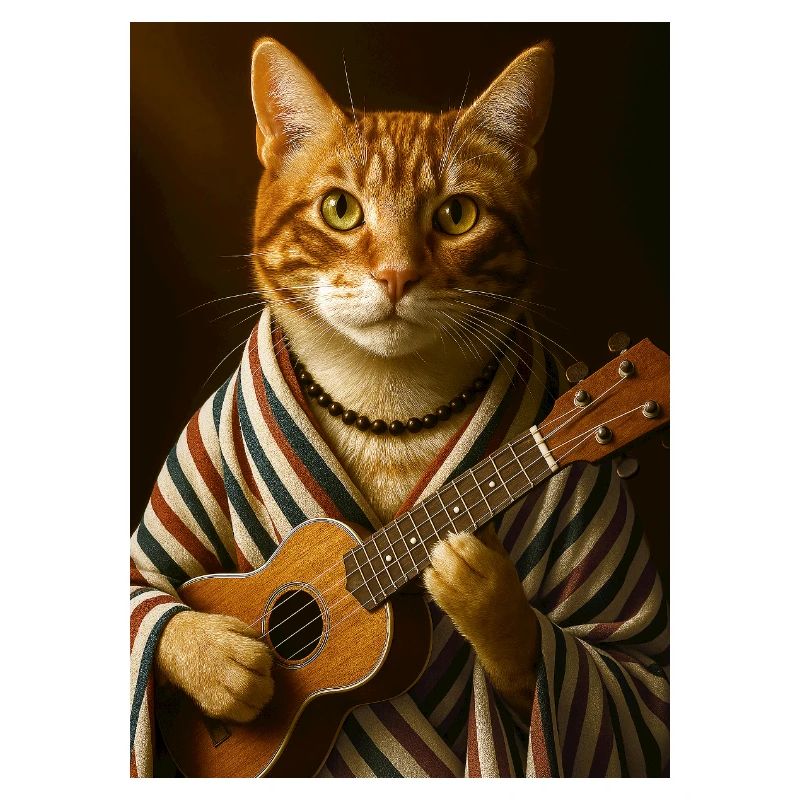 Chat au Ukulélé