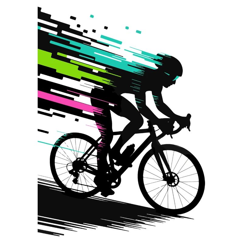 Glitch Pixel Cyclist – Digitale Speed Art