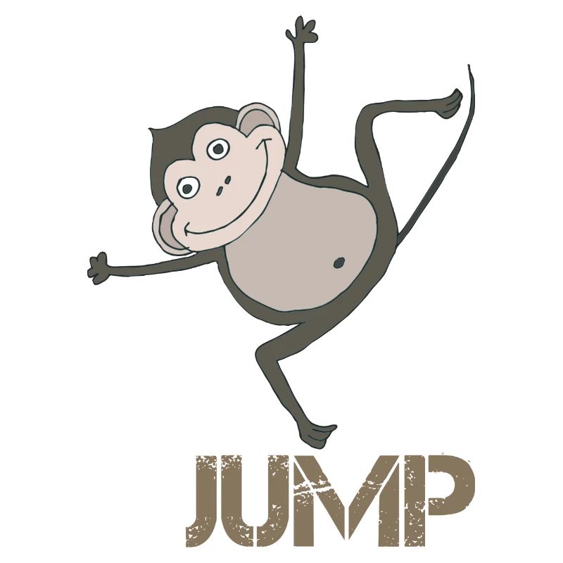 Playful monkey with jumping motif