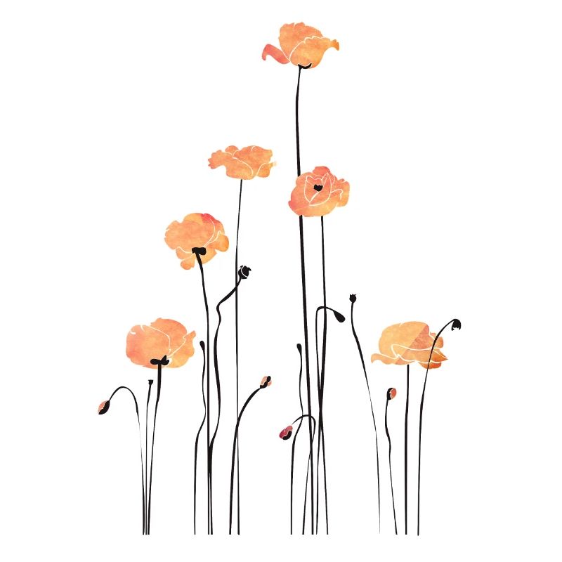 Aquarellierte Mohnblumen Illustration