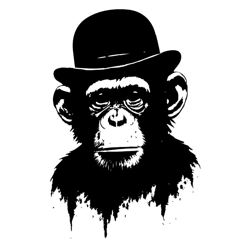 Singe avec chapeau melon