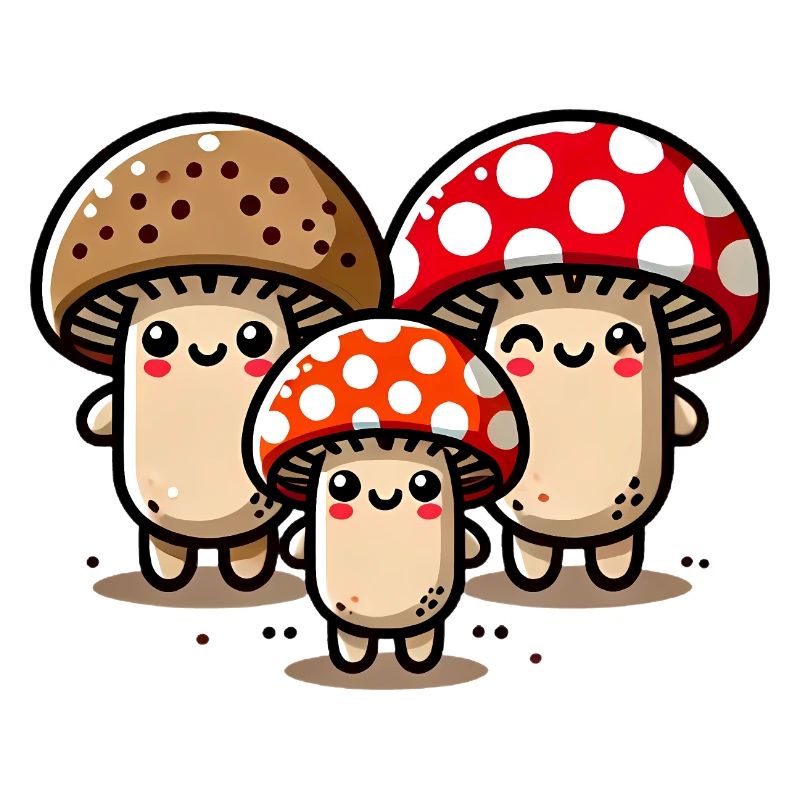 Drôle Mignon Champignon Dessin Animé