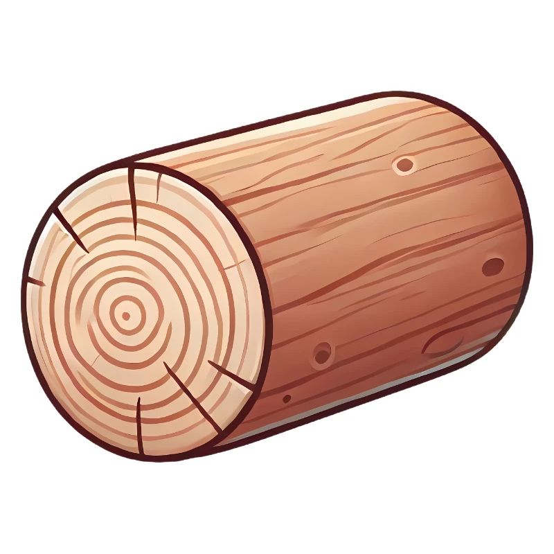 Rustic Wooden Log Illustration