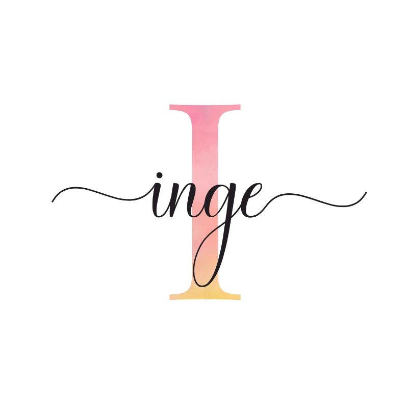 J | Monogramme | Nom | Inge |Aquarelle