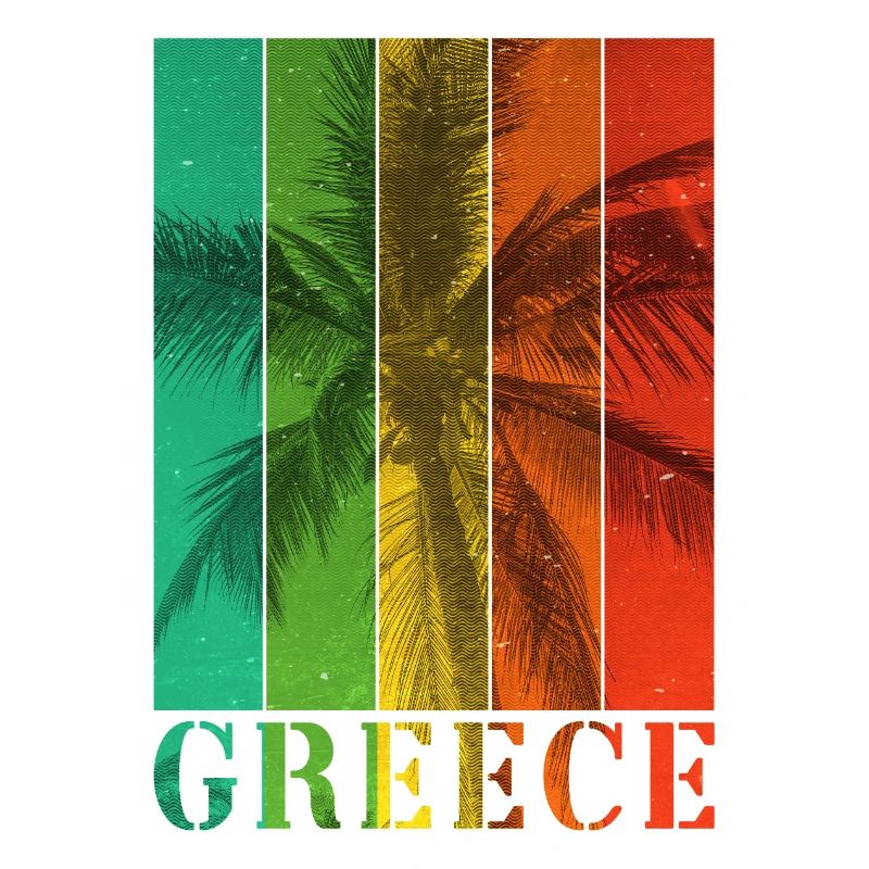 Grèce Été Palmiers Plage Mer Vacances