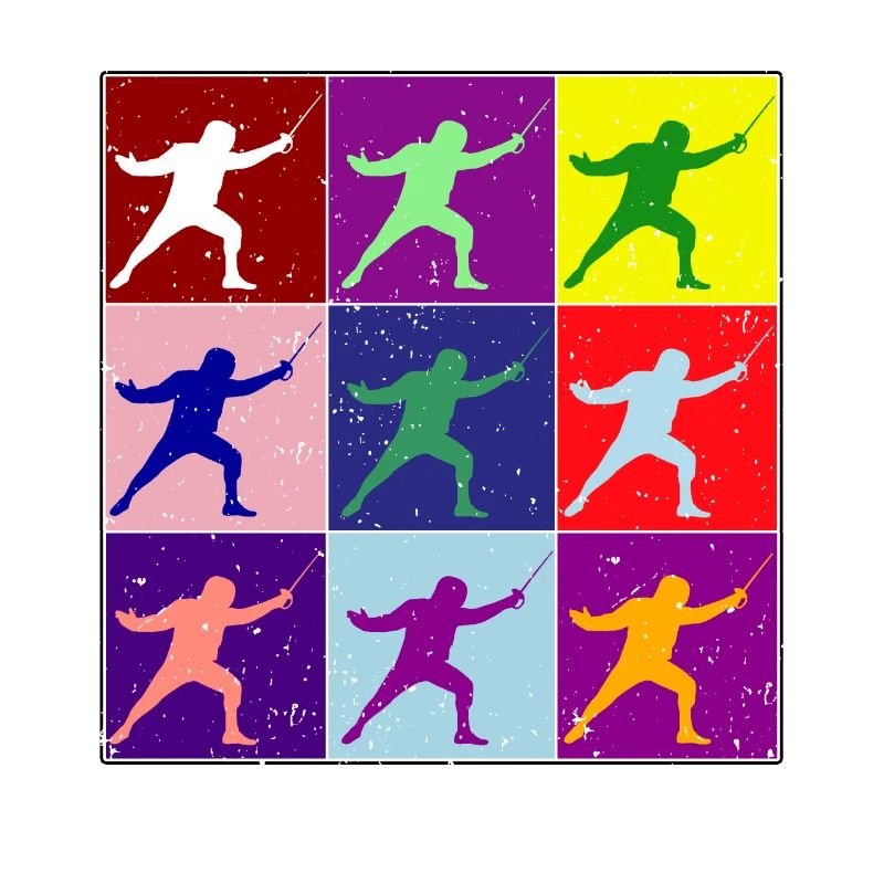 Fechter Silhouette Geschenk in vielen Farben Degen
