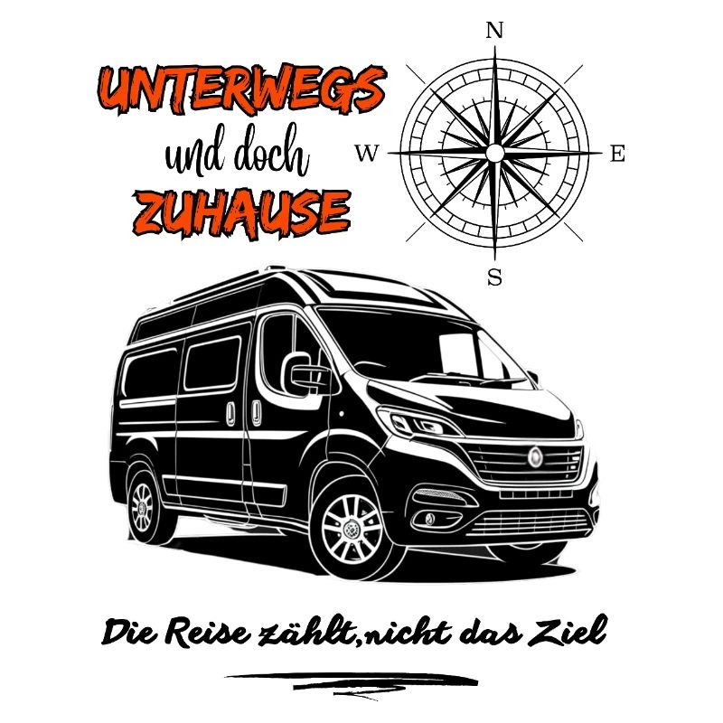 Camping Kastenwagen Wohnmobil Spruch mit Kompass