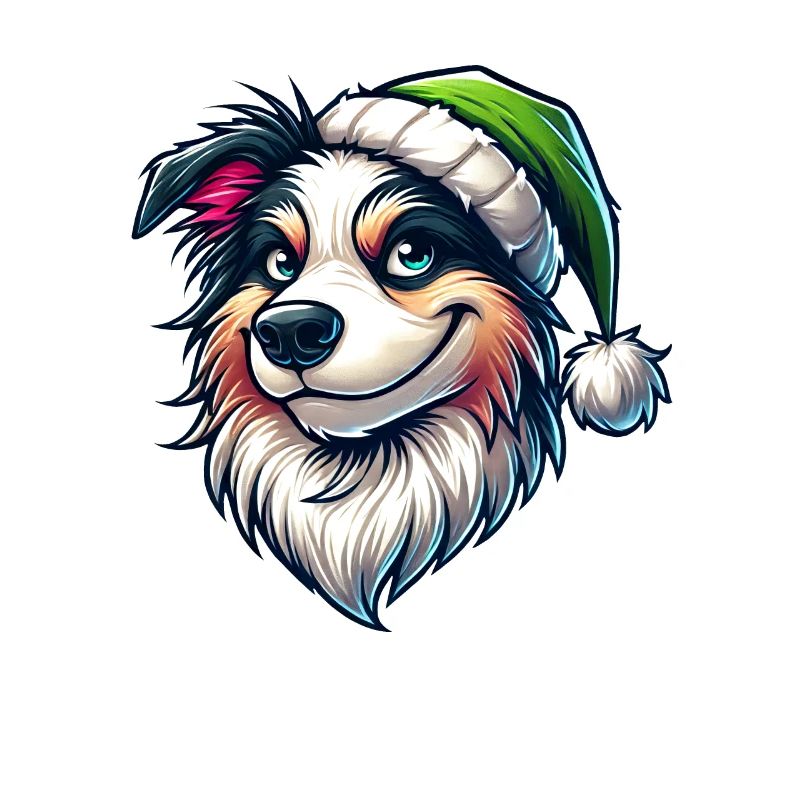 Australischer Schäferhund Weihnachten verschmitzt