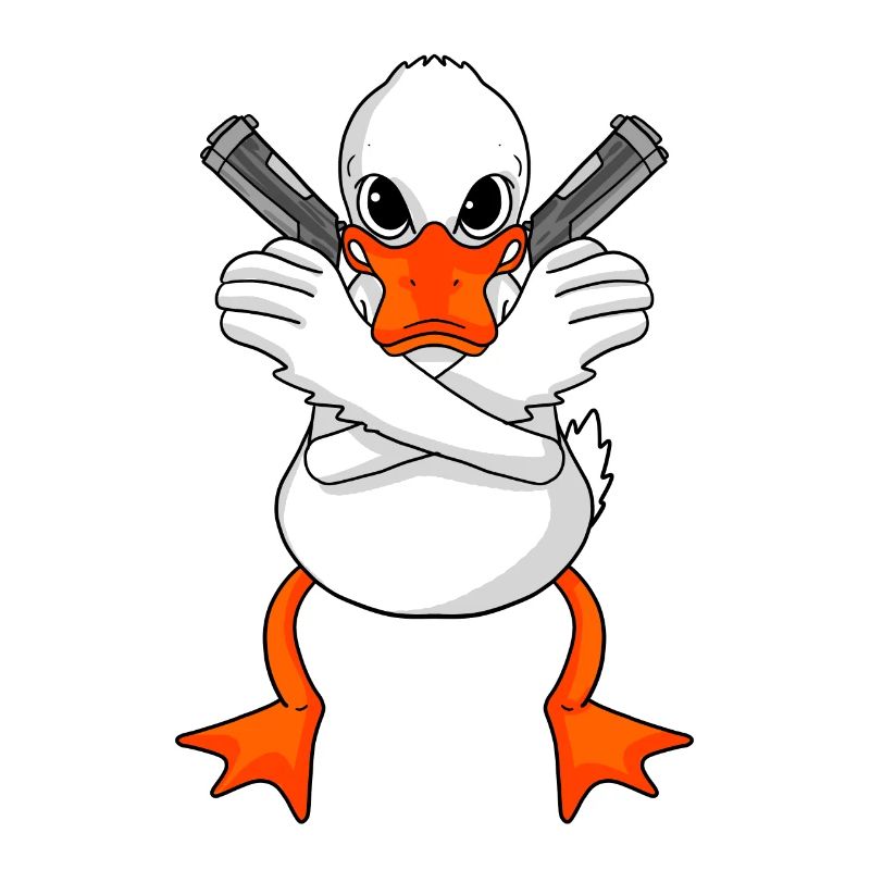 Canard avec pistolet