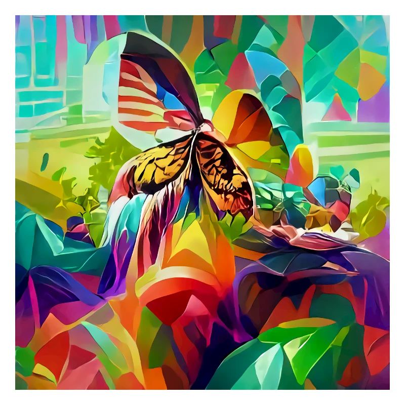 Bunter, lebendiger psychedelischer Schmetterlings-Retro-Stil