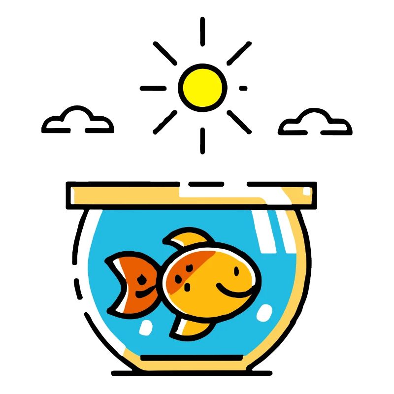 Bains de soleil de poisson rouge