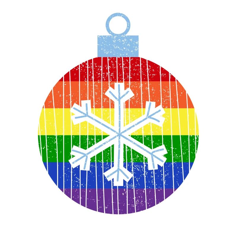 Regenbogen Weihnachtskugel Queer Gay Pride