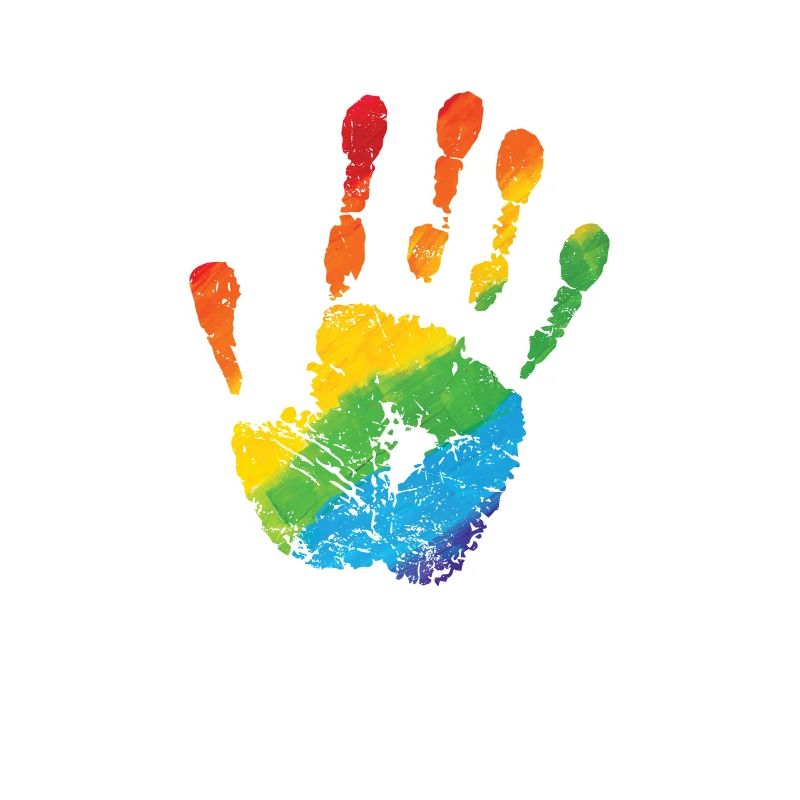 Main dans les couleurs de l’arc-en-ciel de couleur LGBT