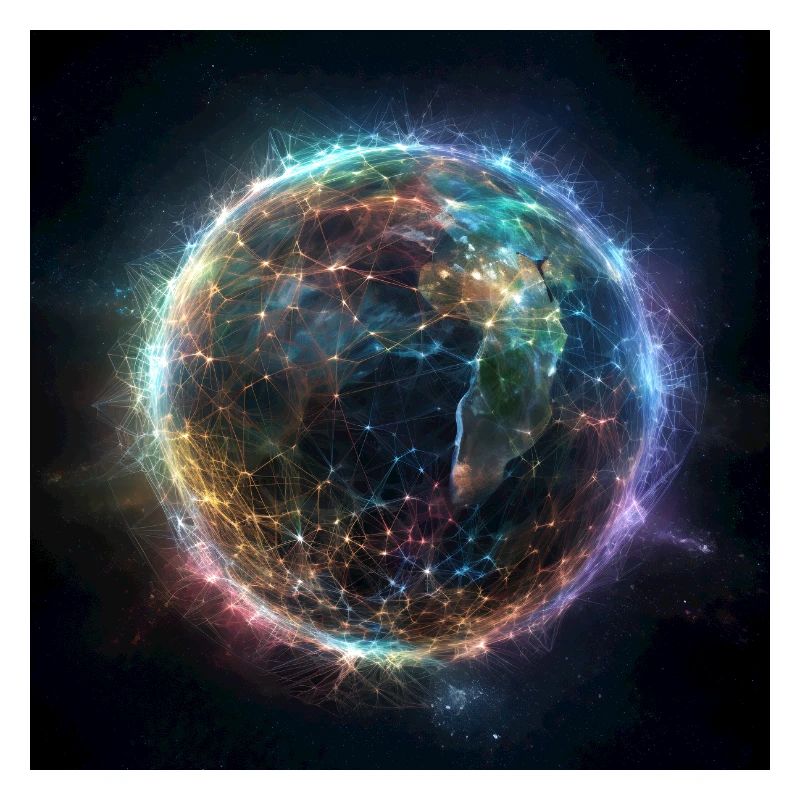 Earth shrouded in a network
