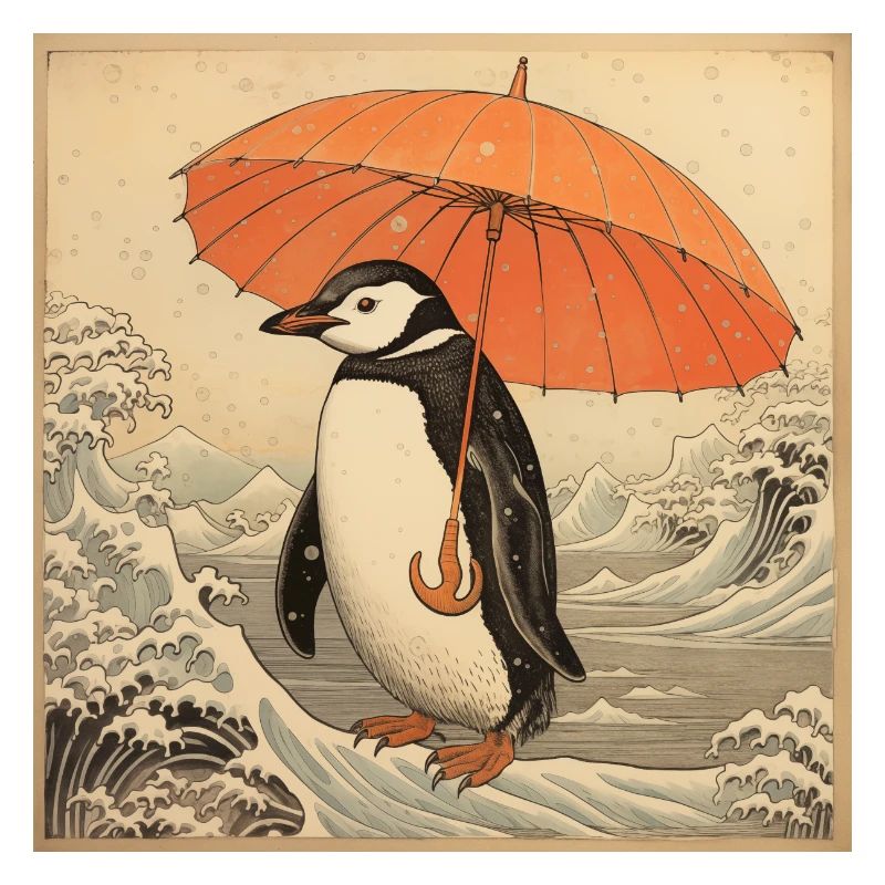 Penguin Ukiyo-e no2