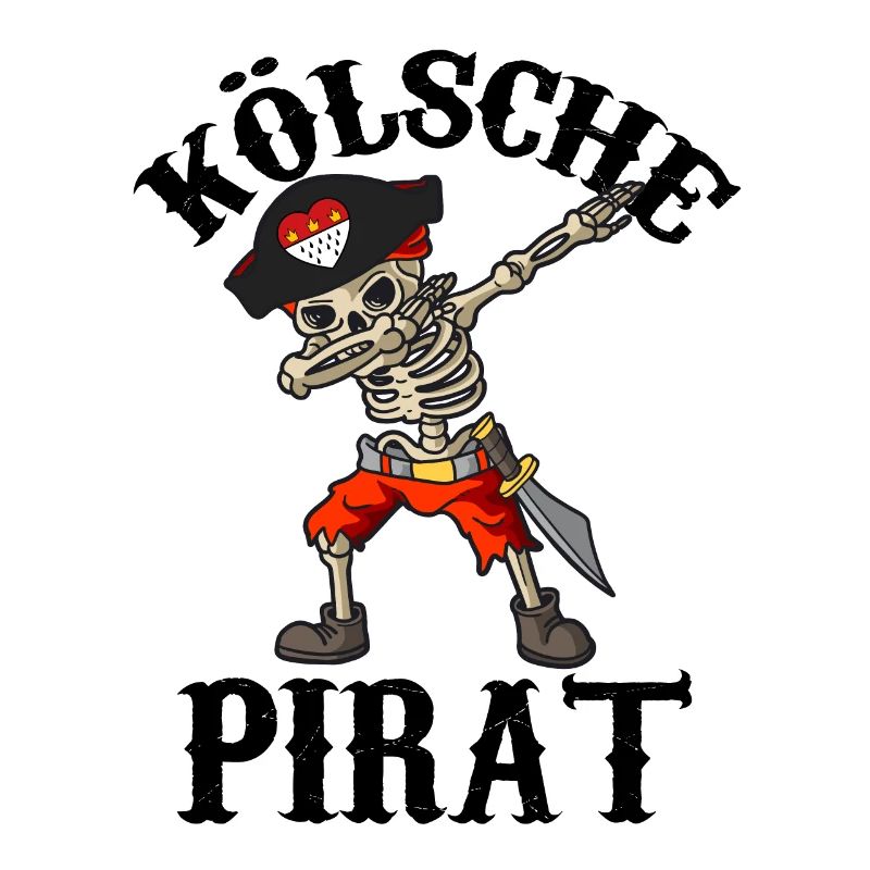 Carnival Kölle Alaaf Dabbing Skeleton Fun with Pirate