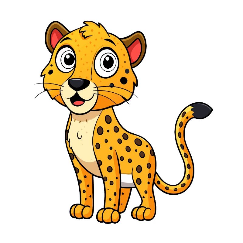 Frightened Cheetah with Raised Spots
