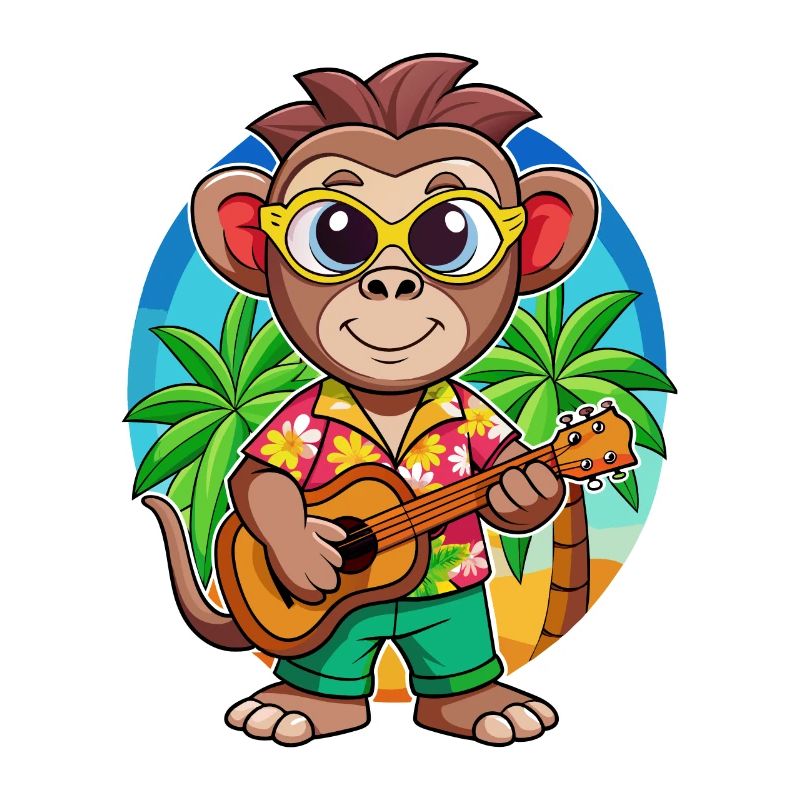 Lunettes de soleil de plage d’été de dessin animé de singe drôle