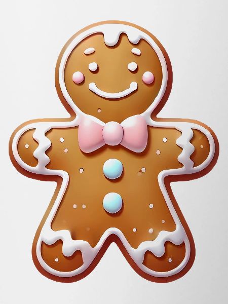 Joyful Gingerbread Man Illustration