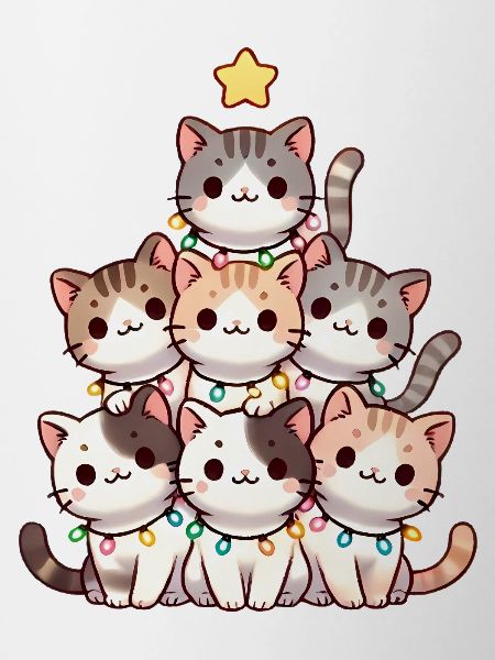 Weihnachtskratzbaum mit Lichtern