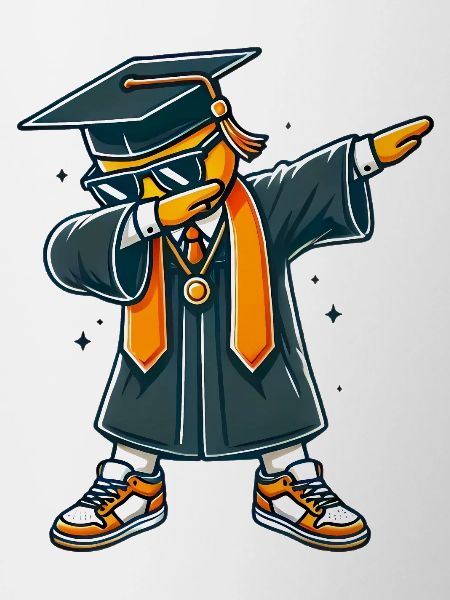 Cool Graduate Dab Pose Illustration