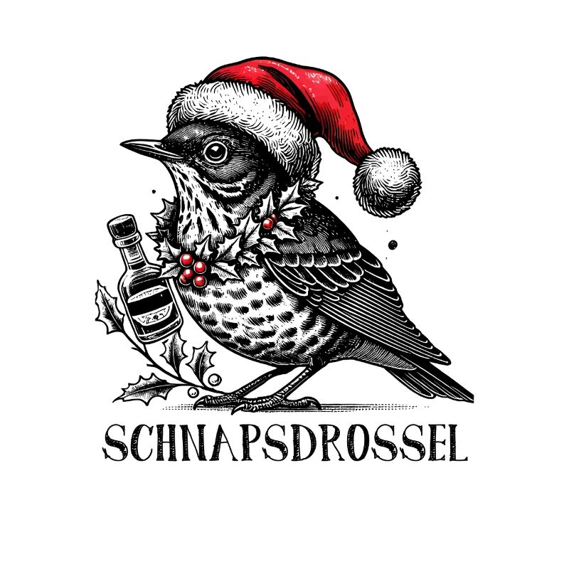 Schnaps Drossel Vogel Weihnachten