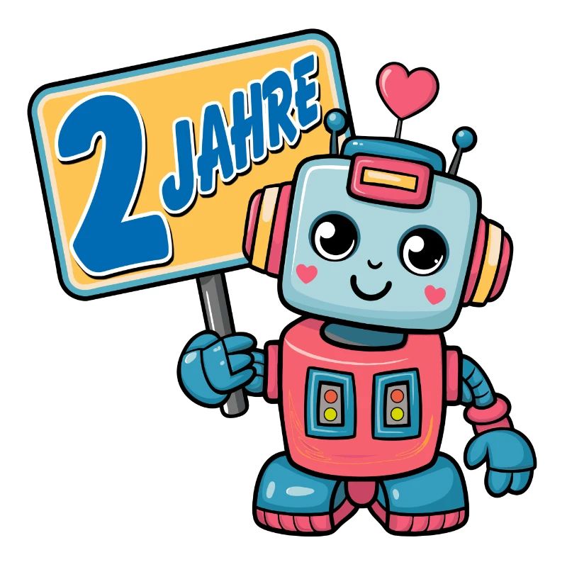 Zwei Jahre kleiner Roboter Kindergeburtstag