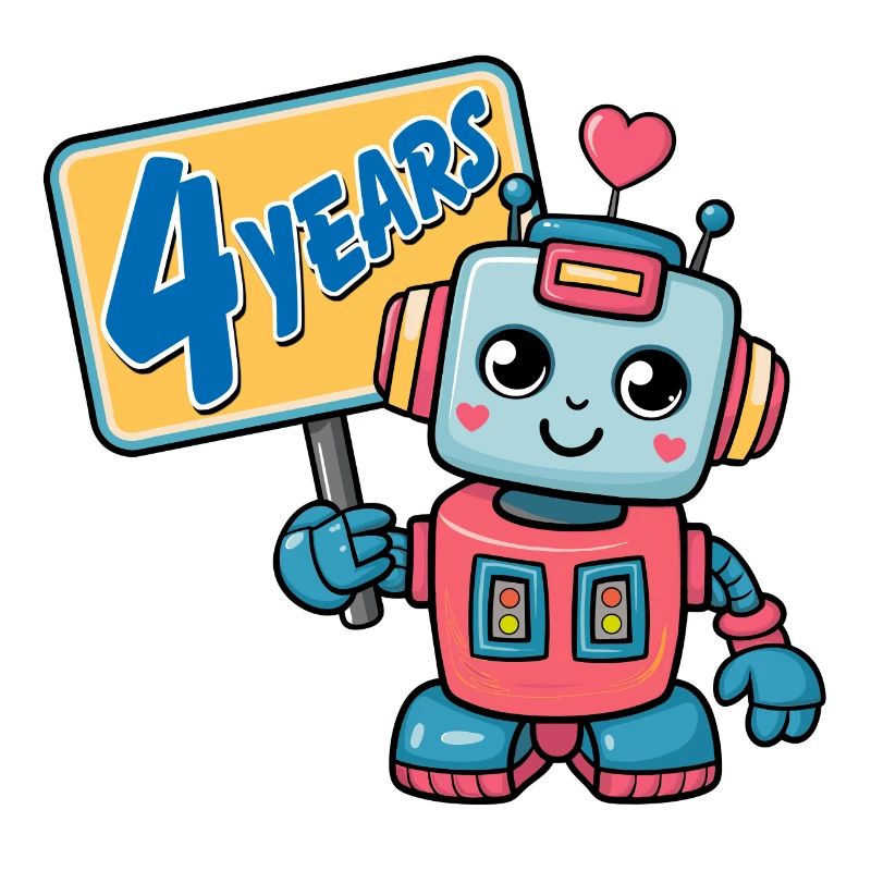Vier Jahre kleiner Roboter Kindergeburtstag