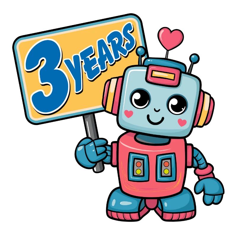 Drei Jahre kleiner Roboter Kindergeburtstag