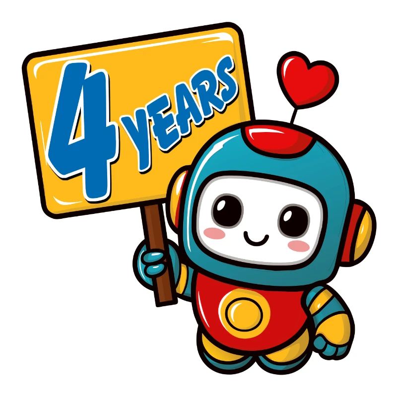 Vier Jahre kleiner Roboter Kindergeburtstag