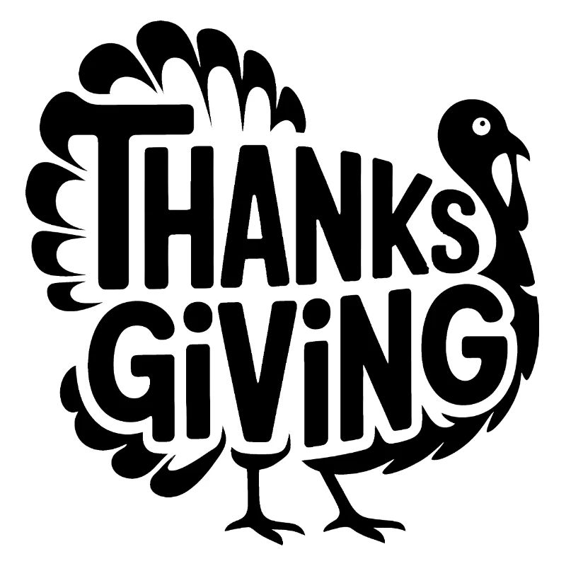 Dinde de Thanksgiving - Logo de bande dessinée vintage cool
