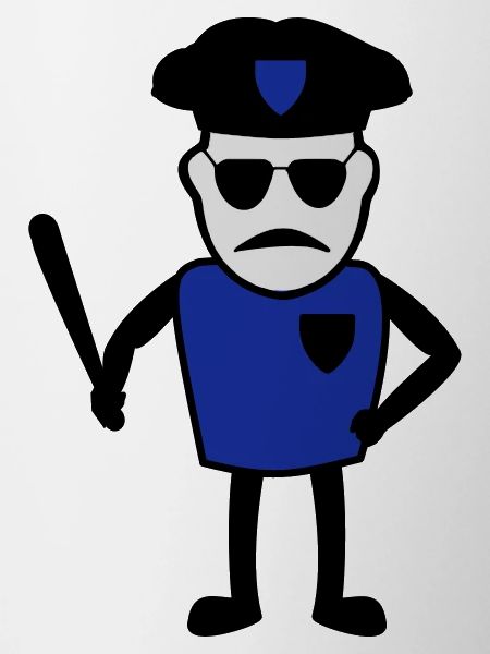 Policeman with truncheon
