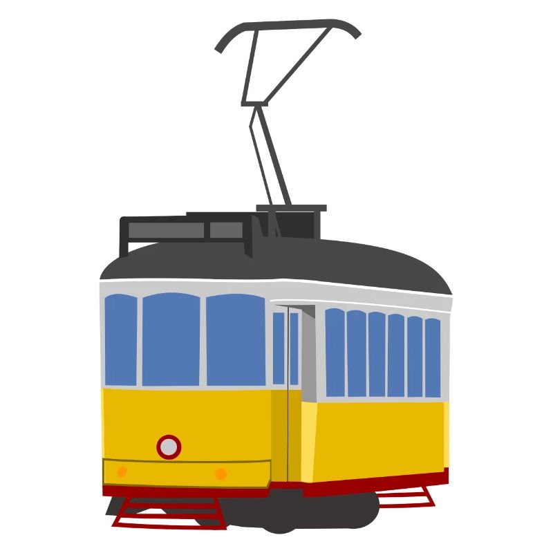 Tram car yellow