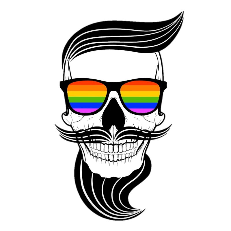 LGBT Skull Gay Pride Barbe Comin Out CSD