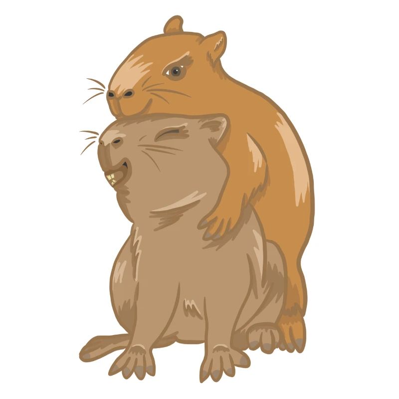 Umarmung von Capybara-Babys