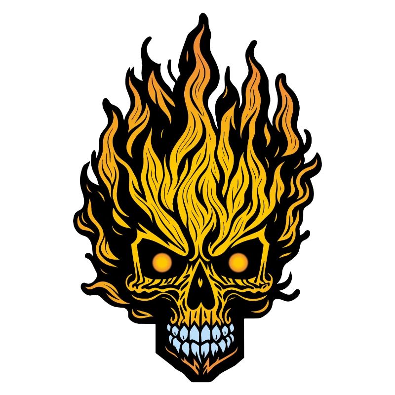 Flammender Schädel