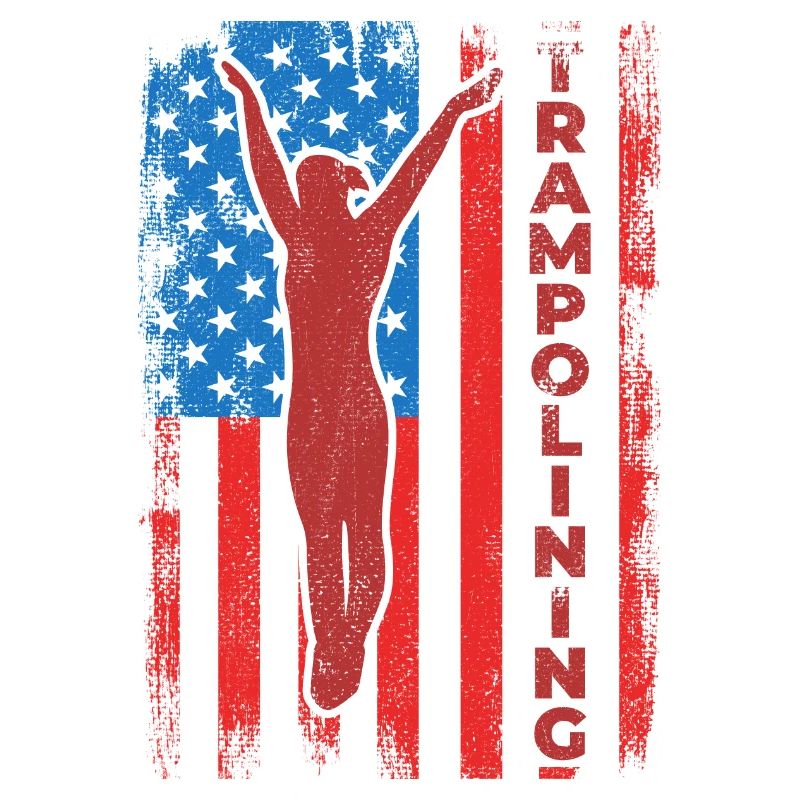 Trampoline jumping drapeau des États-Unis